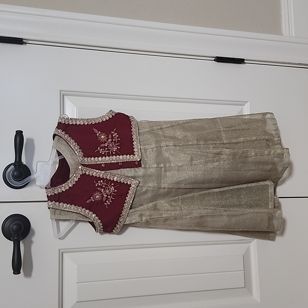 Shalwar Kameez with embroidered vest, 3 piece Indian Pakistani dress